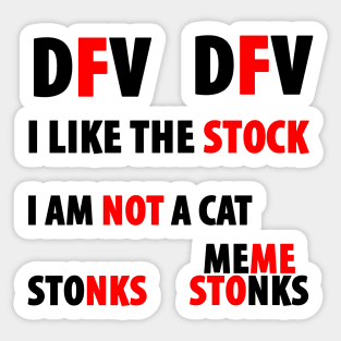 Meme stocks DFV stonks sticker pack Sticker